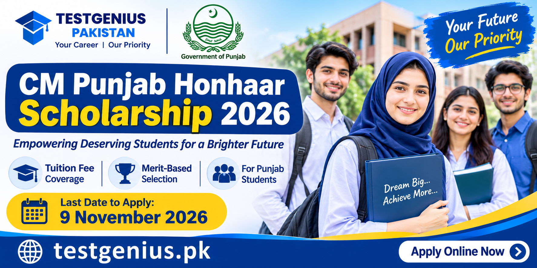 CM Punjab Honhaar Scholarship 2026: Eligibility, Benefits & How to Apply