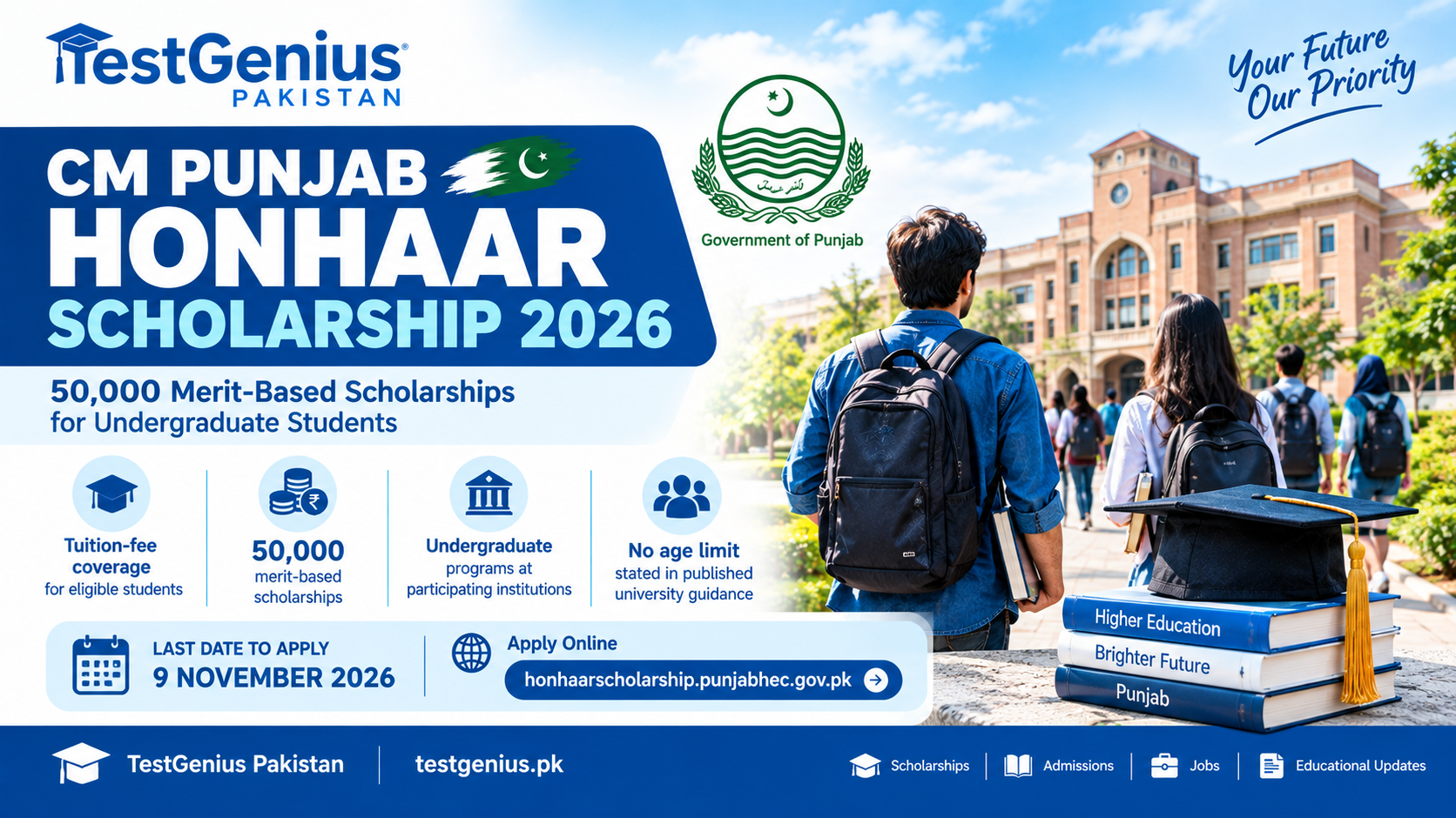 CM Punjab Honhaar Scholarship 2026: Eligibility, Last Date & Apply Online